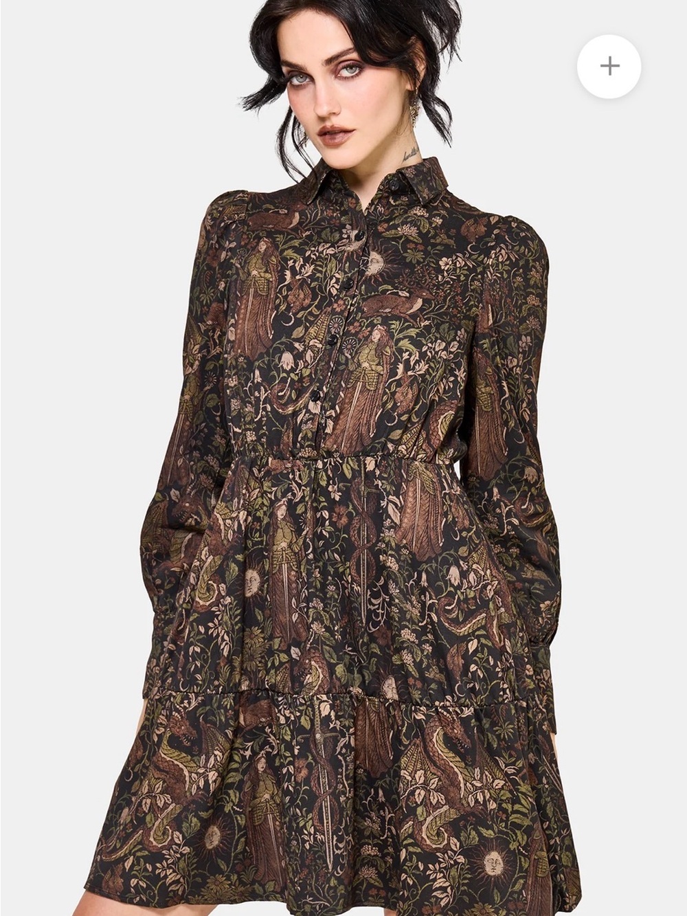 Disturbia Black Floral Tiered Mini Dress